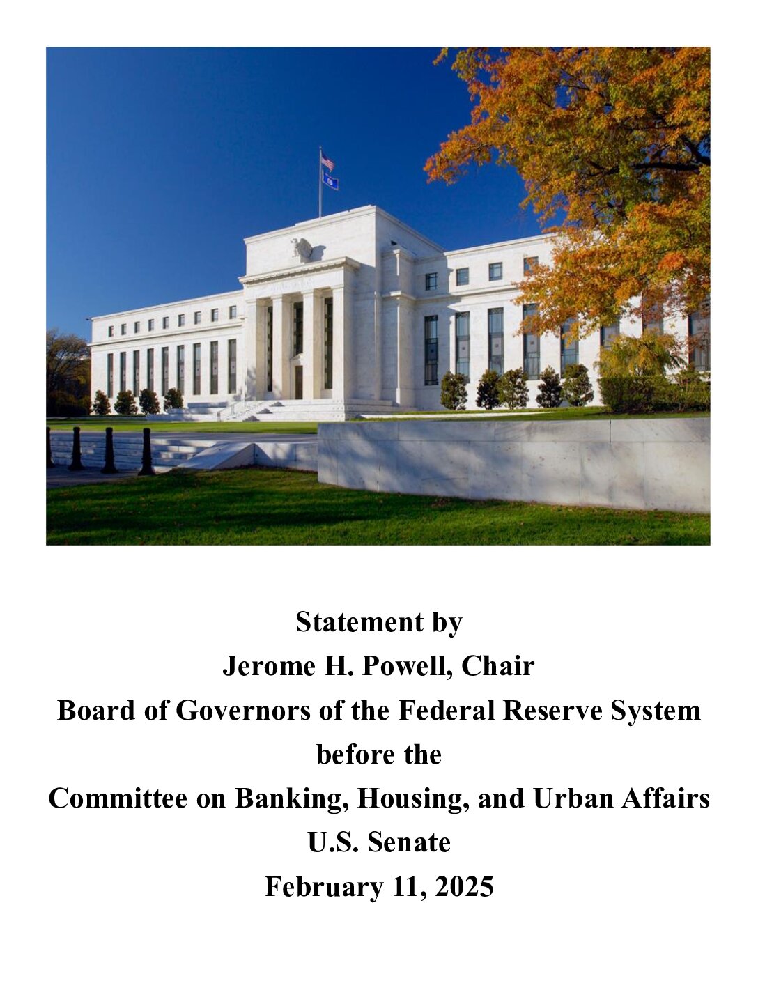 Powell's Statement to Congress 2025